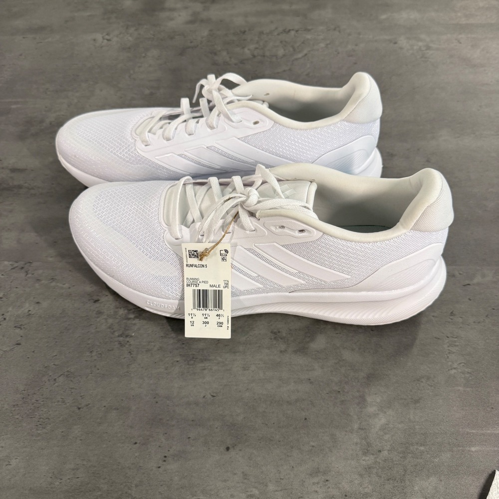 Adidas Runfalcon 5 Running Shoes Mens 12 White IH7757 Cloudfoam Sneakers